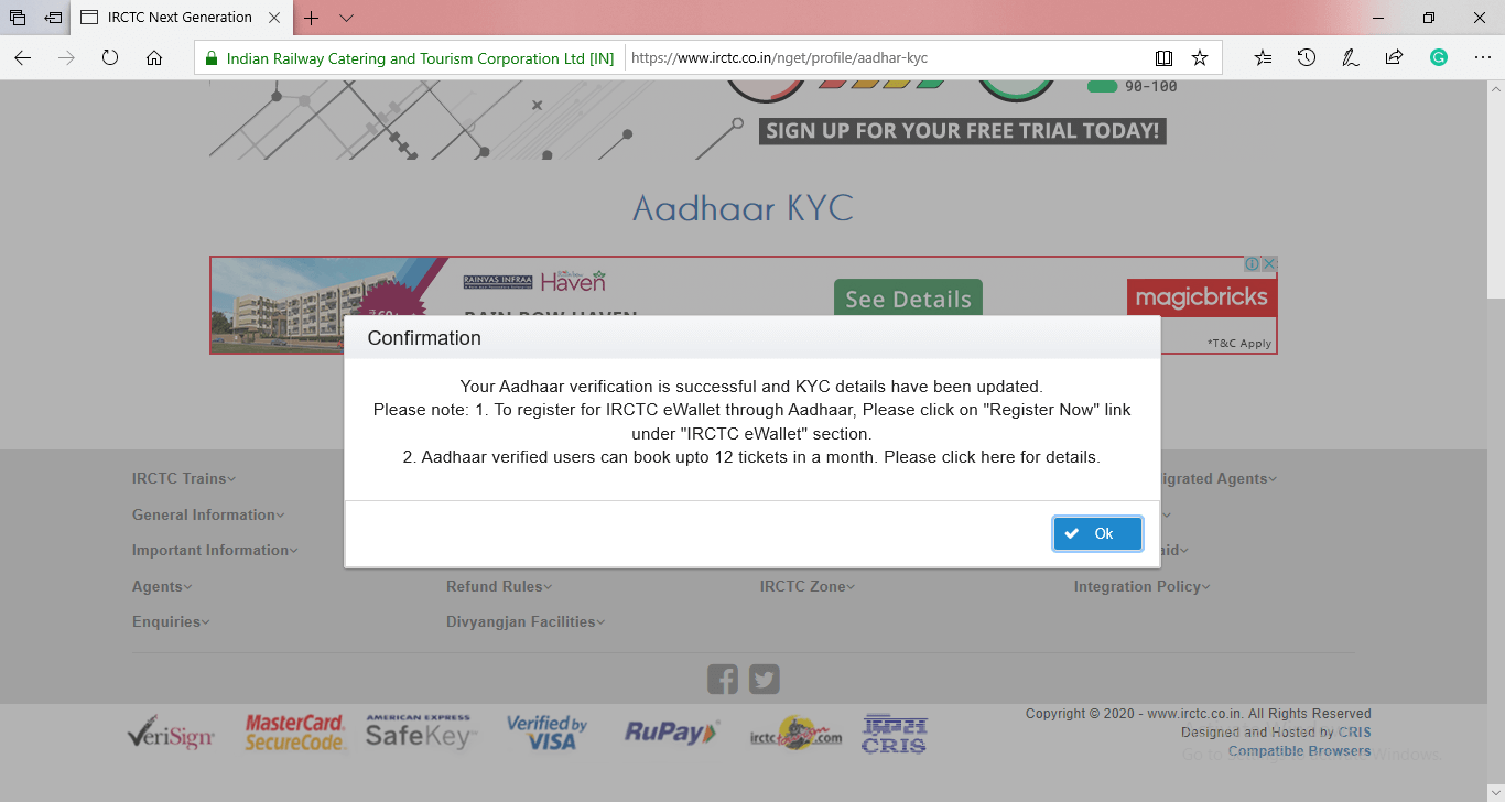 IRCTC account