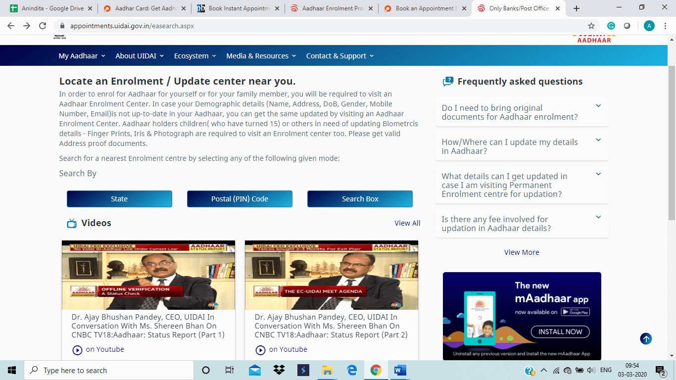 Aadhaar Enrolment Centre