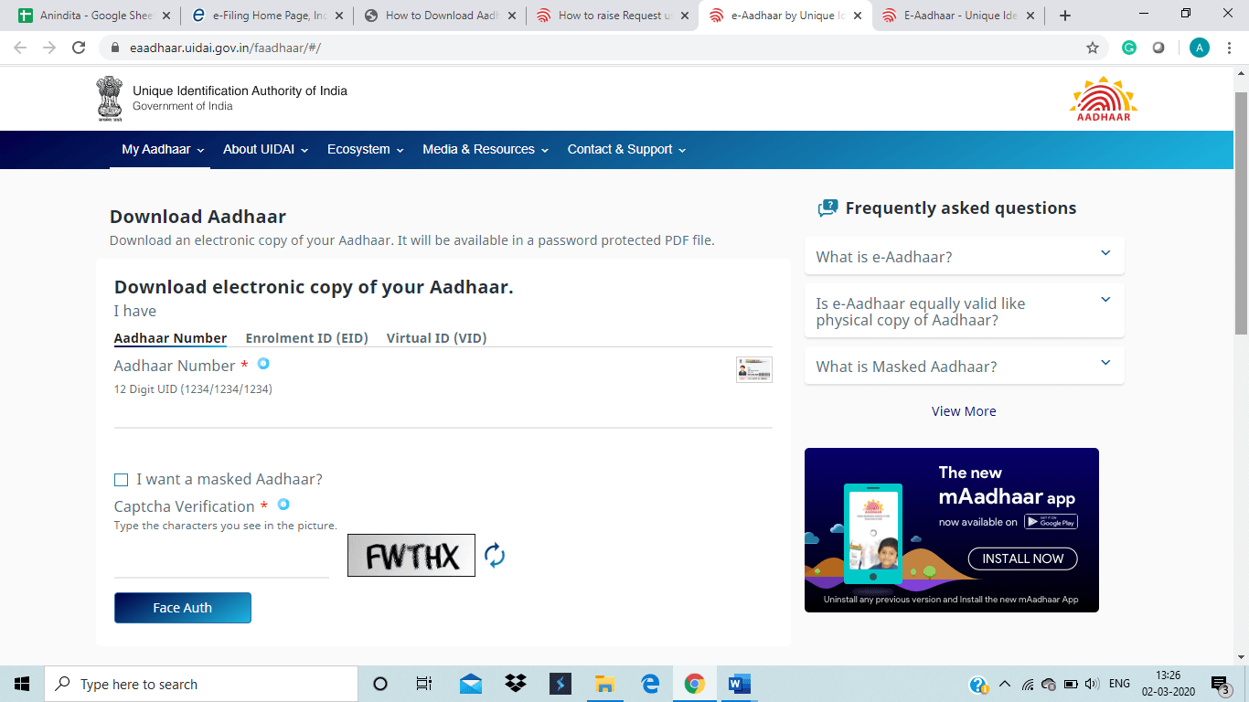 Download Aadhaar
