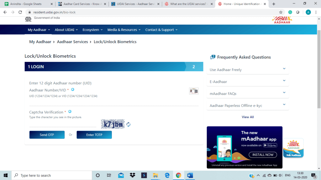 registered mobile number