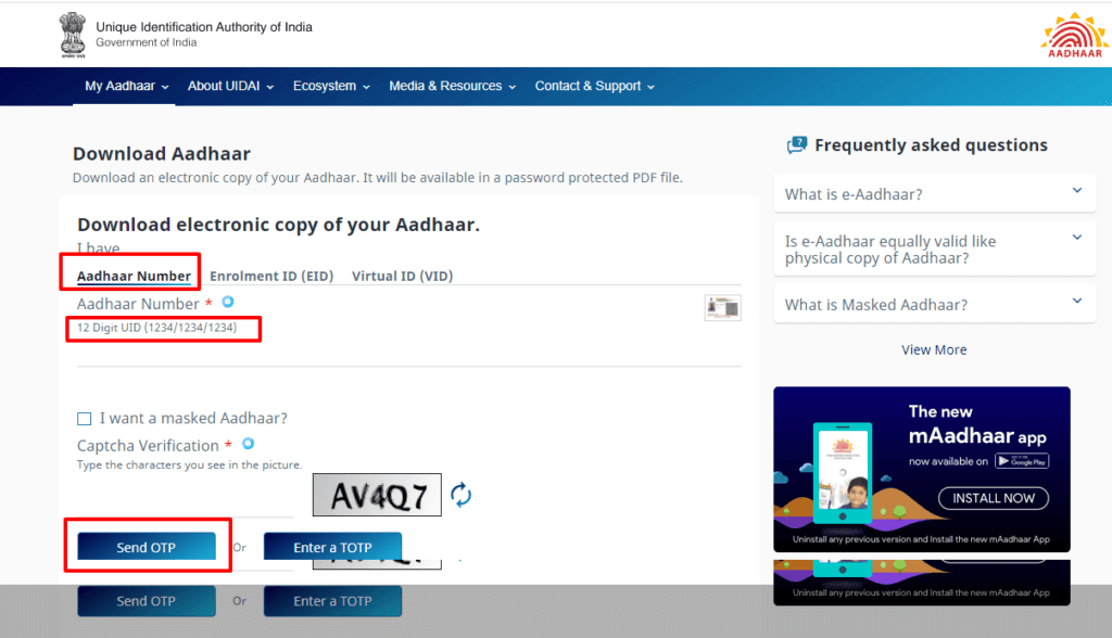 ‘Download Aadhaar’